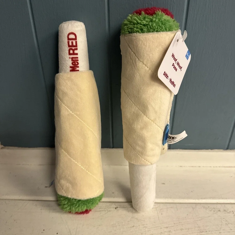 Lot Of 2 Bark Box Dog Toy 420 MedMen Woof Woof Pass Weed/joint Theme‎ XS/S